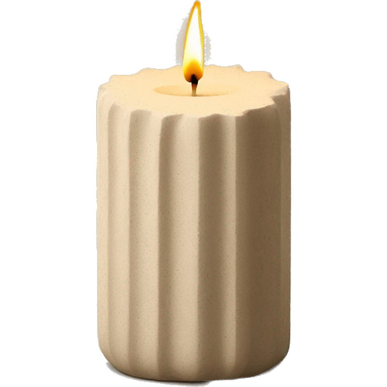 candle in beige concrete ridged vessel emoji