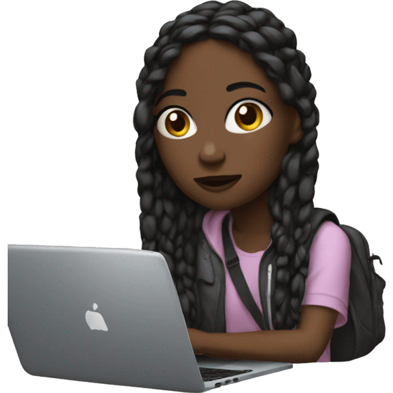 Aesthetic girl with laptop emoji