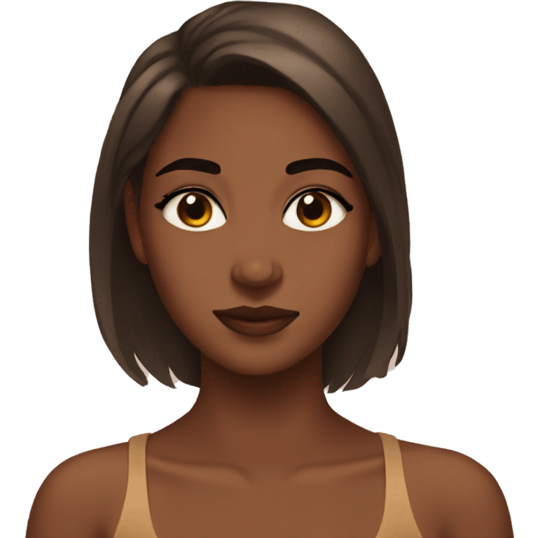 Brown skin girl aesthetic emoji