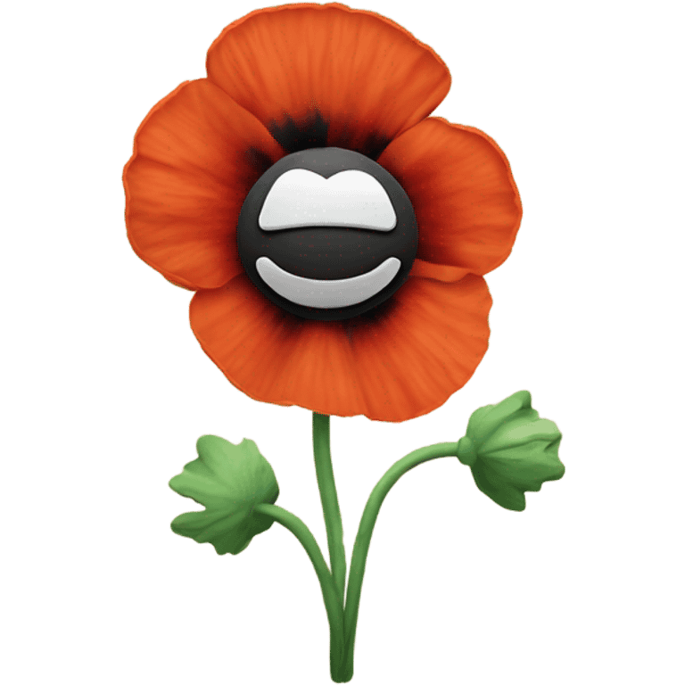 Poppy flower with hippies emoji