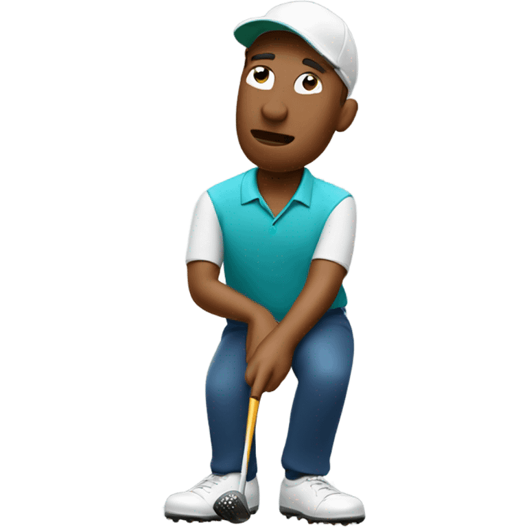 Golfer smoking cigarette while playing golf emoji