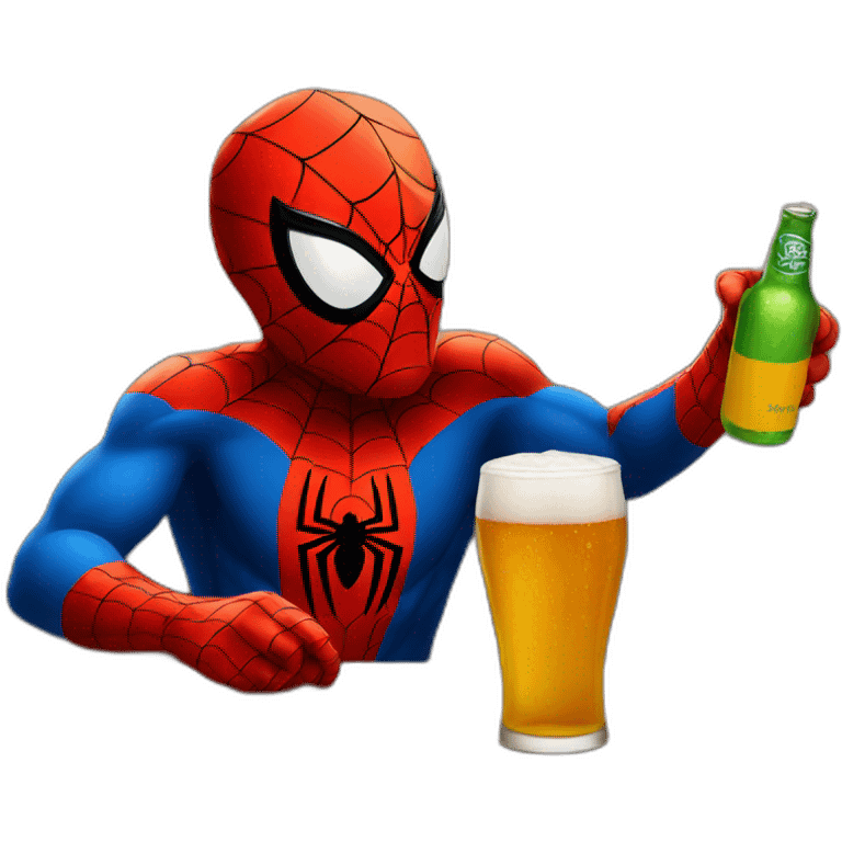 Spiderman drinking a beer  emoji