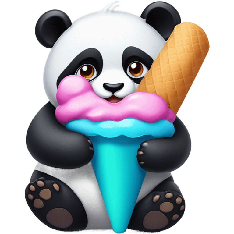 Panda eating ice cream emoji