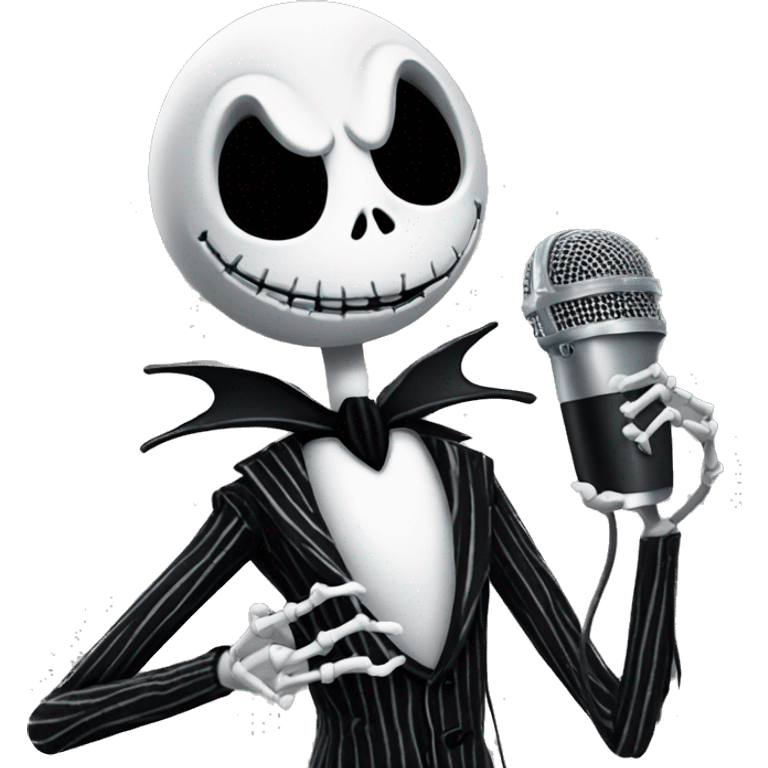 jack skellington singing with microphone  emoji