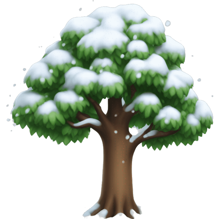 Tree with snow  emoji