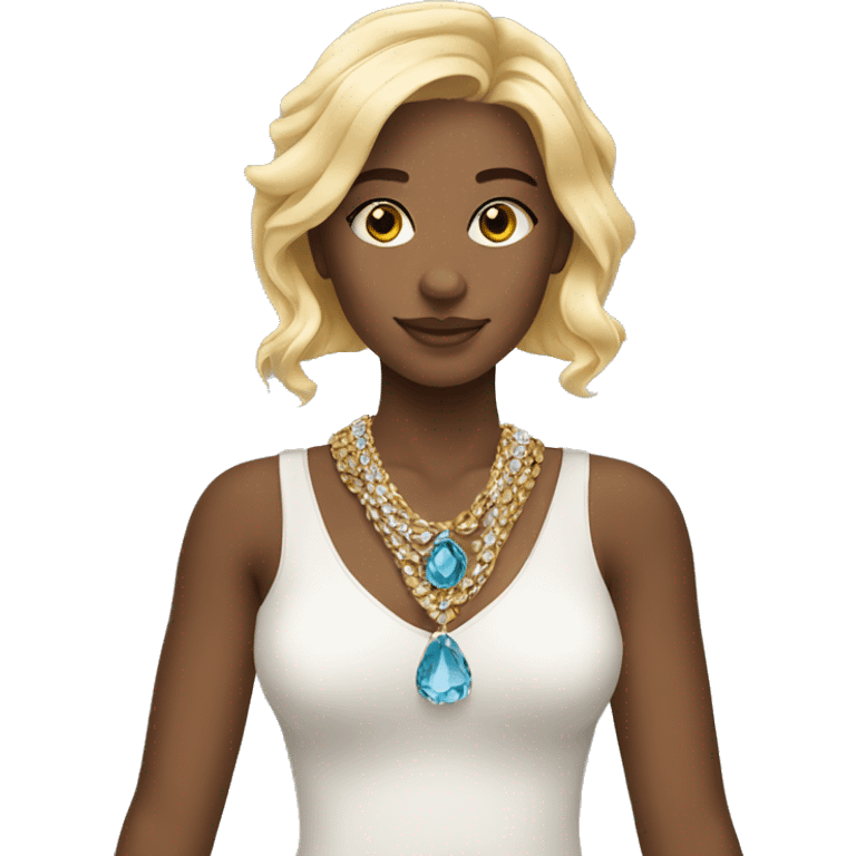 blonde girl with jewelry emoji