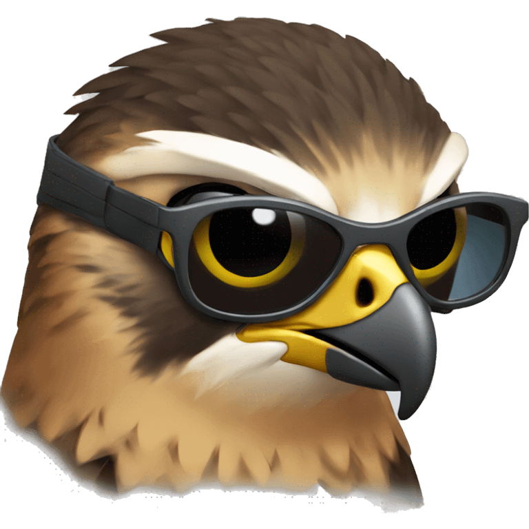 Falcon wearing sunglasses emoji