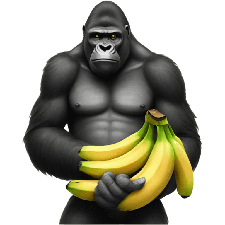 Gorilla holding a bunch of bananas in both hands  emoji