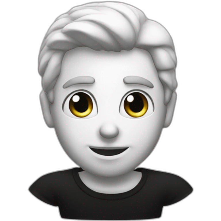 a man from italy white black t-shitt emoji