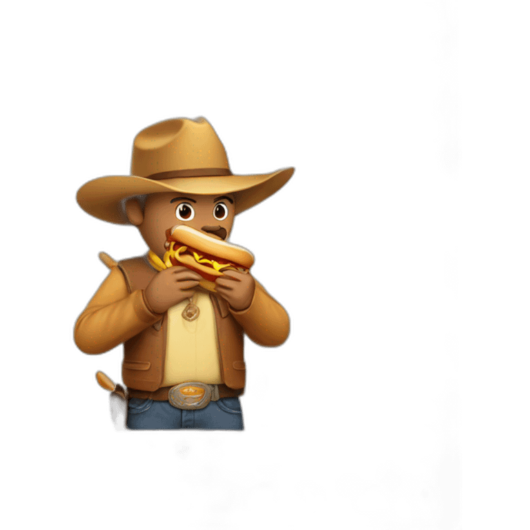 Cowboy-eating-hotdog emoji