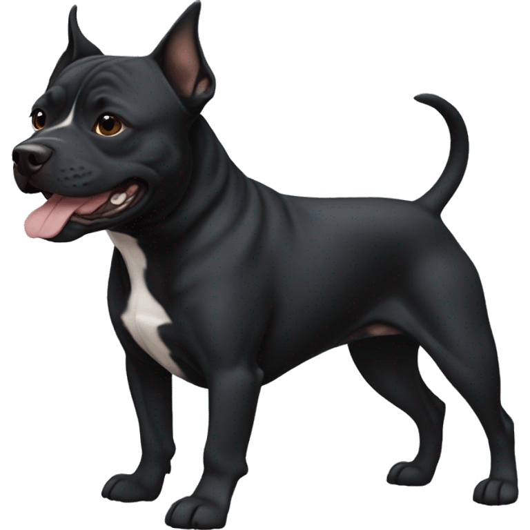 black staffordshire terrier in wind emoji