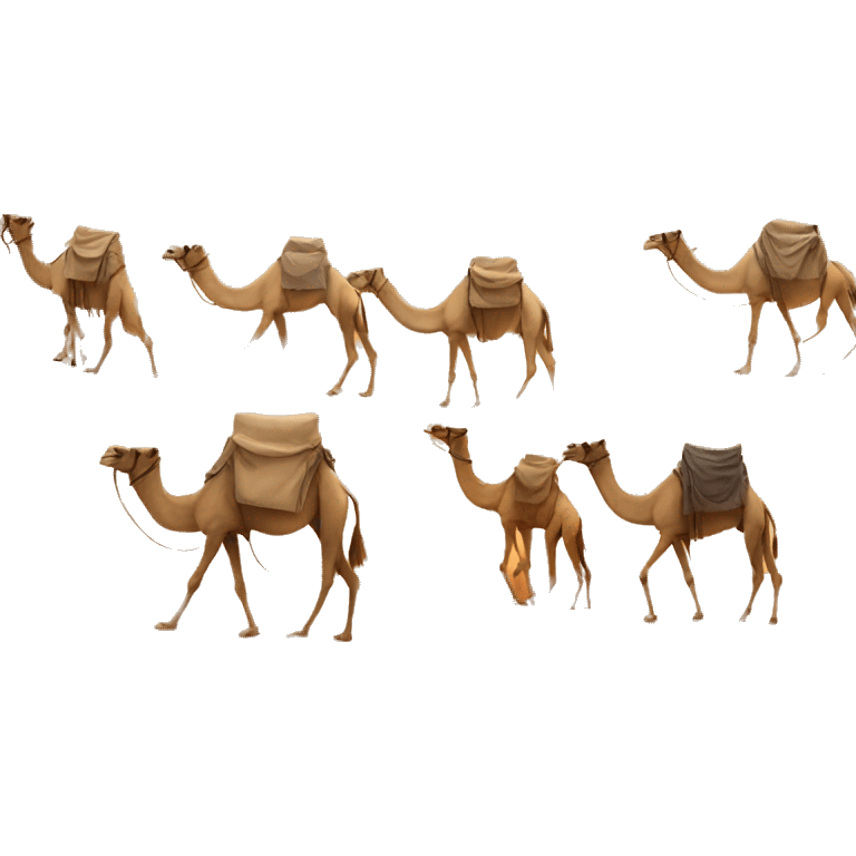 A desert with many camels  emoji