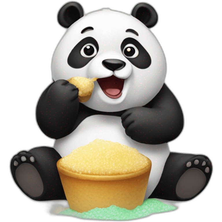 Panda eating sugar emoji