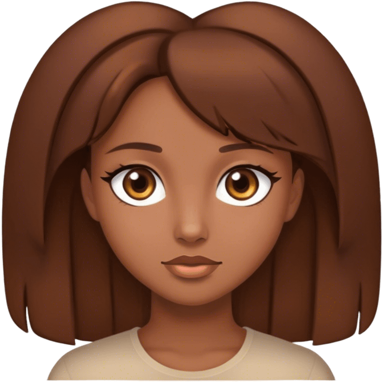 Girl pretty with brown hair and brown eyes y2k style emoji