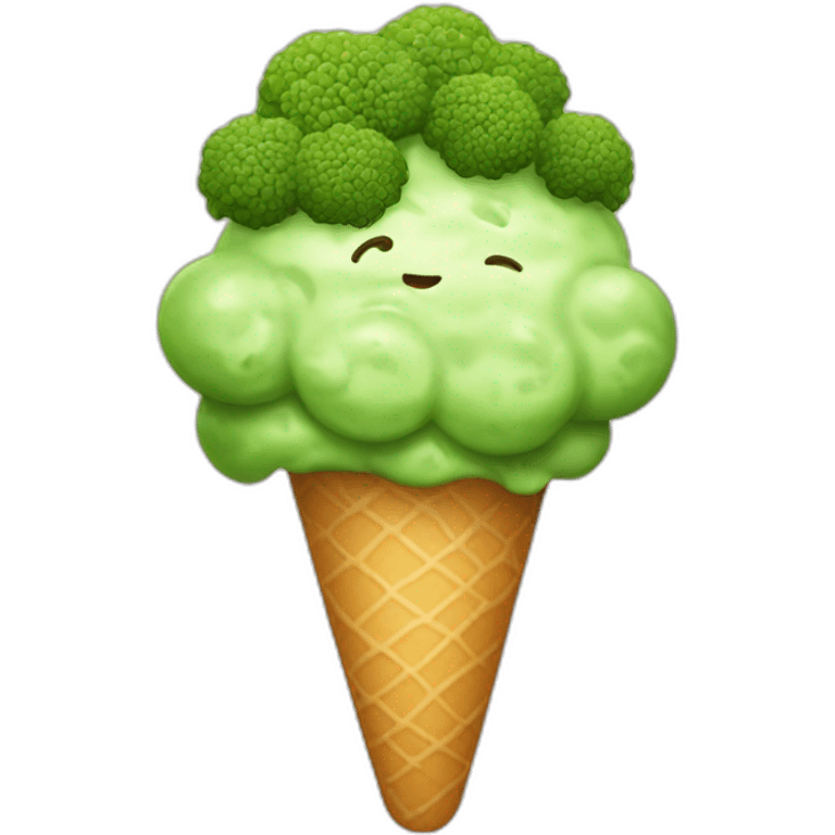 Broccoli-ice-cream emoji