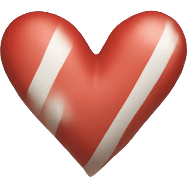 Heart with white and red stripes  emoji