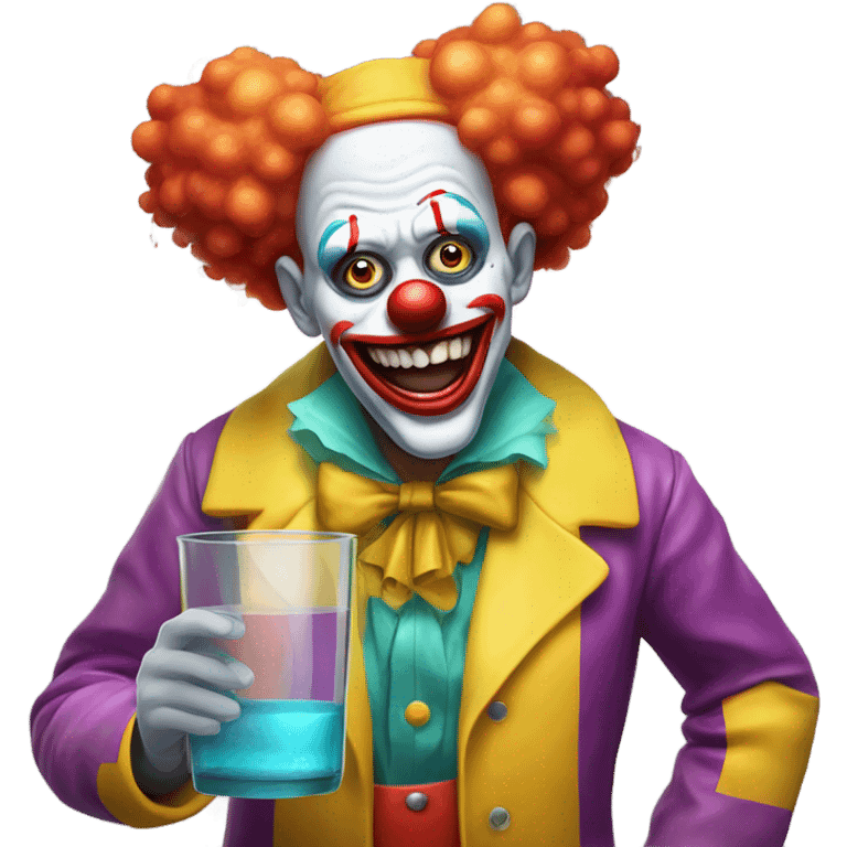 Clown doctor drinking disgusting yellow drink emoji