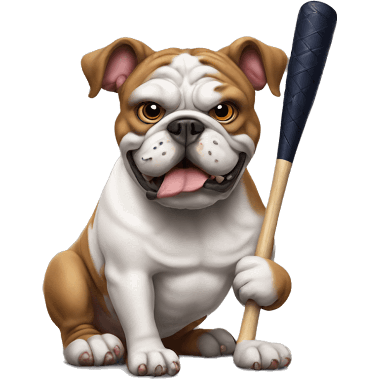 Bulldog with a bat emoji