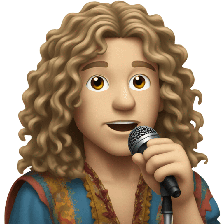 Young Robert Plant singing emoji