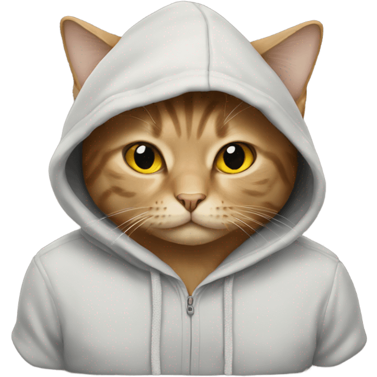 Cat wearing hoodie  emoji