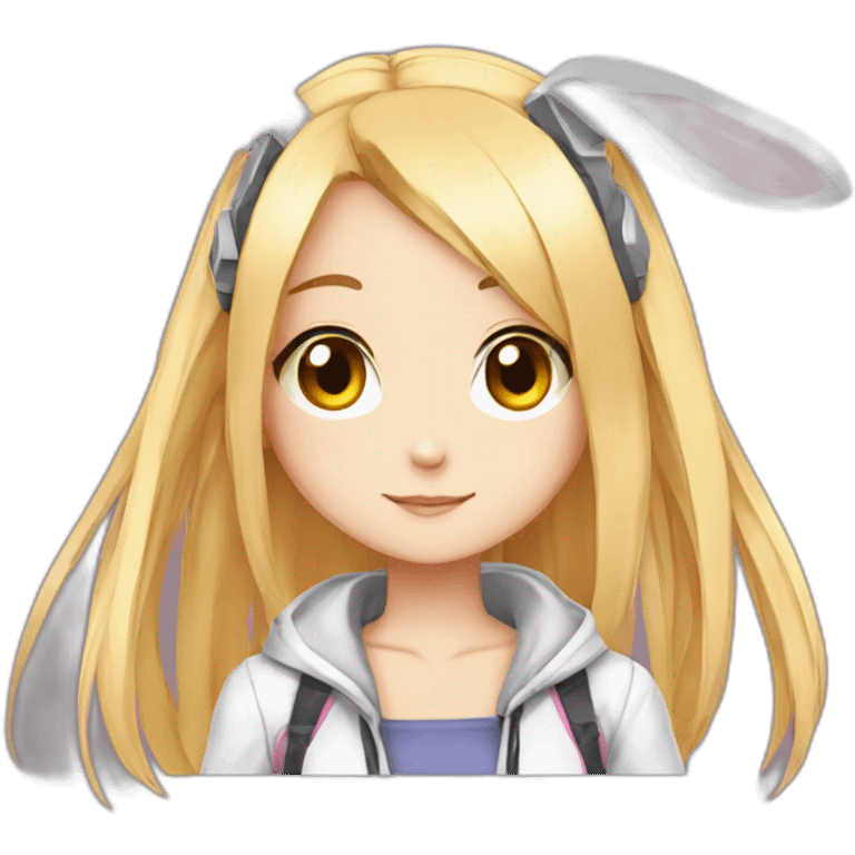 Cyber bunny anime girl emoji