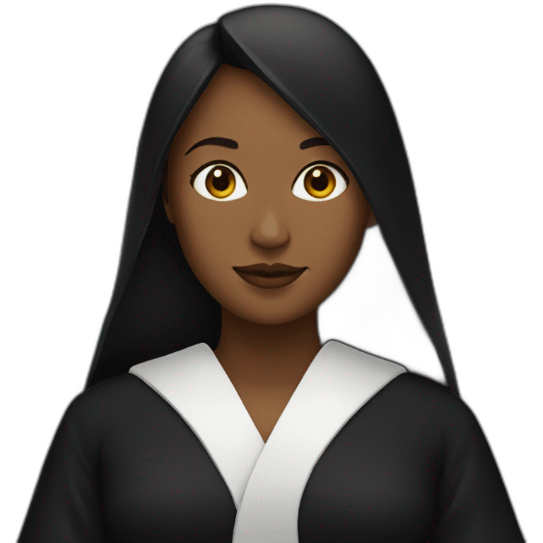 3 women wearing black robes emoji