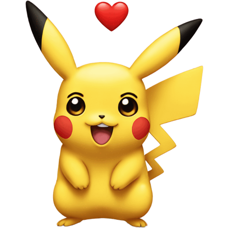 Pikachu with heart eyes emoji