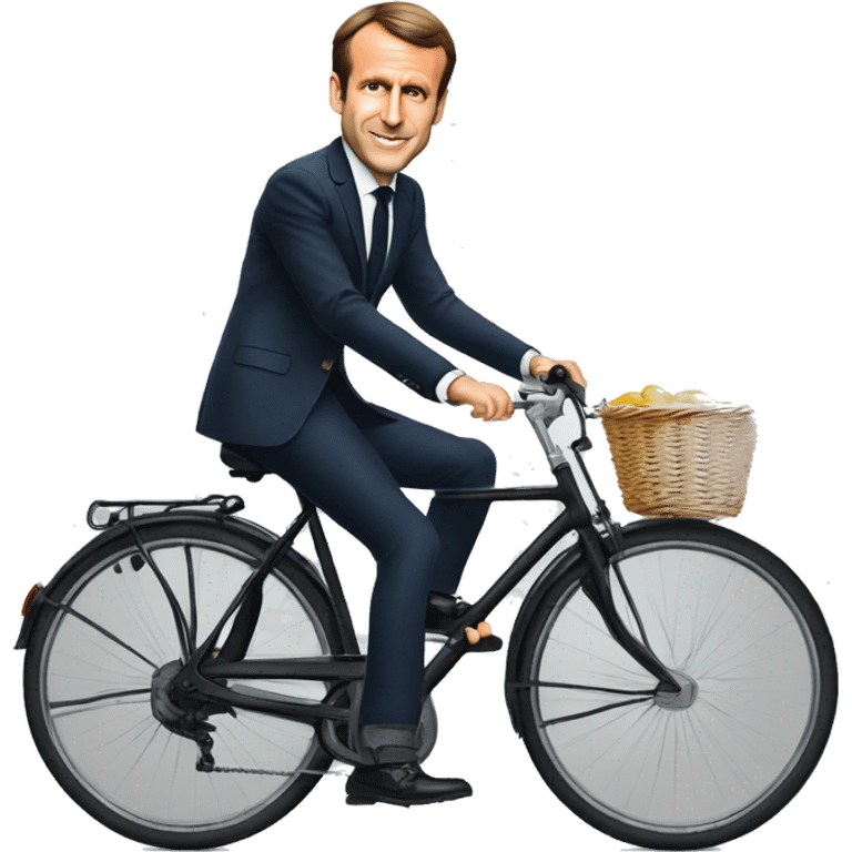 Emmanuel Macron sur un vélo  emoji