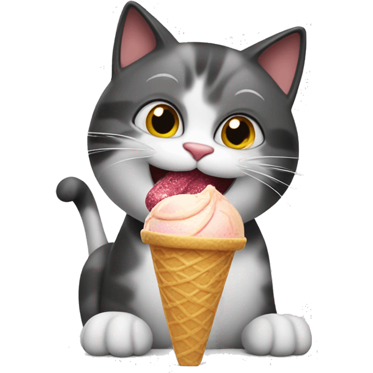 Cat licking ice cream  emoji