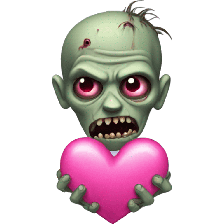 A zombie whit a duble pink heart emoji emoji