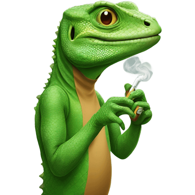 Lizard smoking a cigarette  emoji