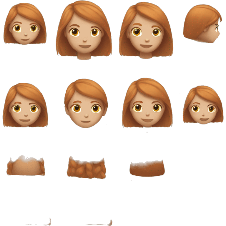 Beautiful girl with straight ginger hair  emoji