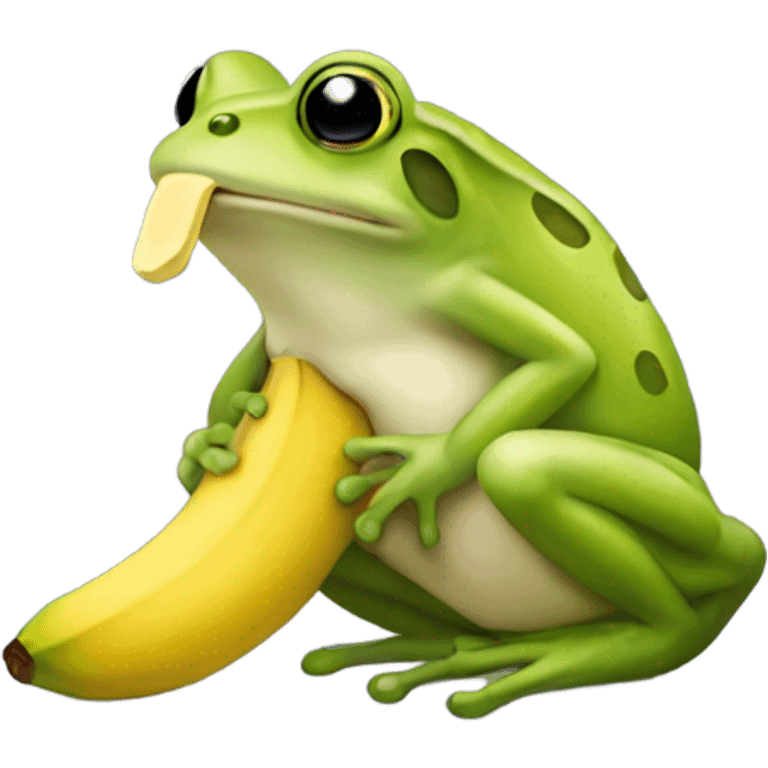 Frog eating a banana  emoji