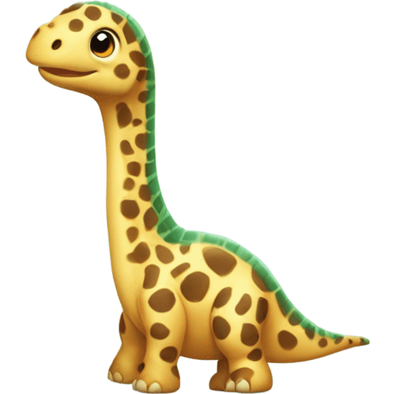 Cute animated baby brachiosaurus with spots of a giraffe  emoji