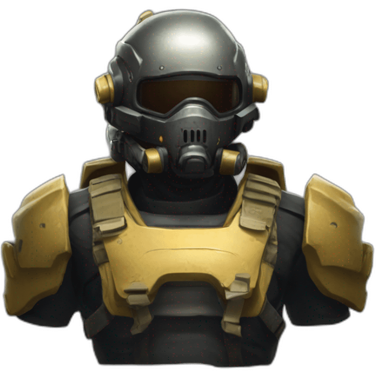 Helldivers 2 salute. towards chest emoji