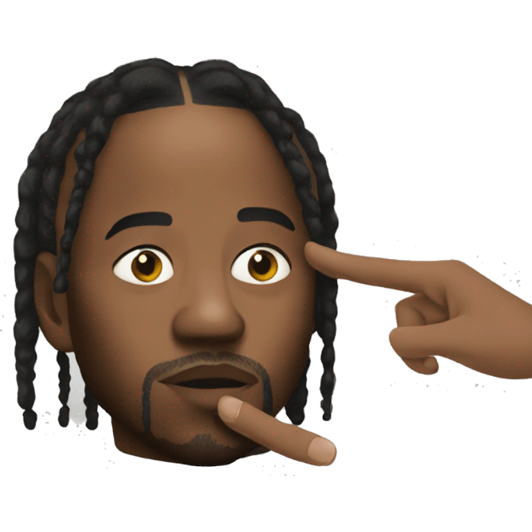 Kendrick Lamar with fingers on lips emoji