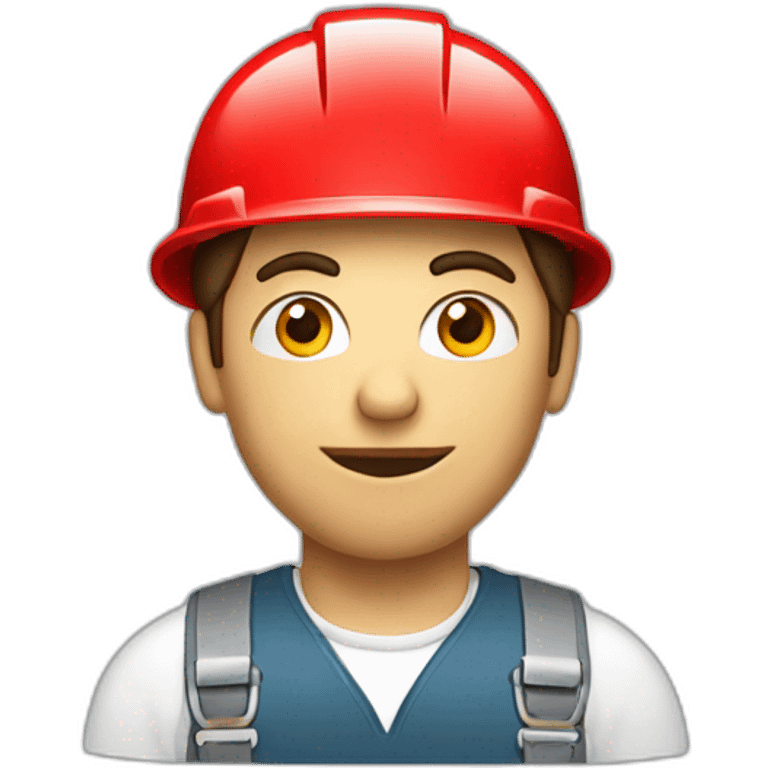 industrial professional mechanical fitter working with a red helmet emoji