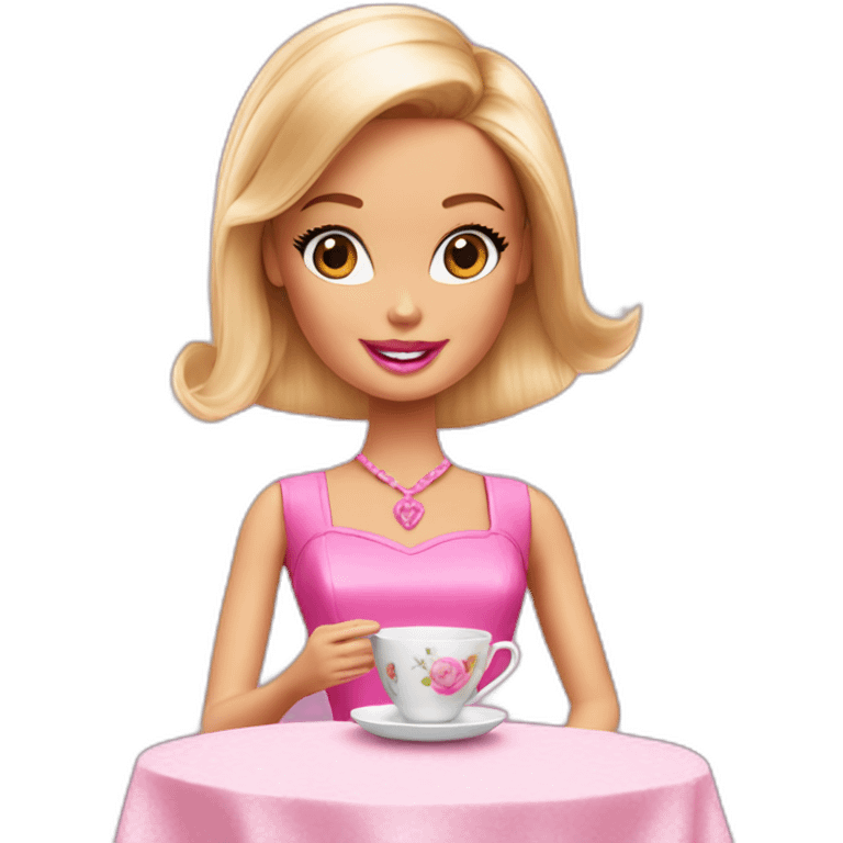 barbie having tea emoji