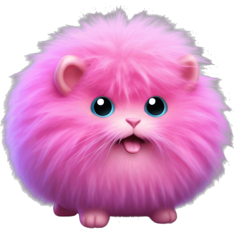 A Pygmy Puff is a small, fluffy magical creature bred by wizards and witches, resembling a miniature ball of fur with bright, vivid colors like pink or purple. Known for their playful antics and affectionate demeanor, Pygmy Puffs are popular pets  emoji