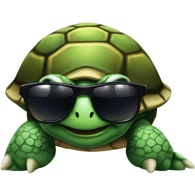 Turtle wearing sunglasses  emoji