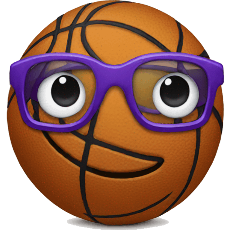 a basketball wearing purple glasses emoji