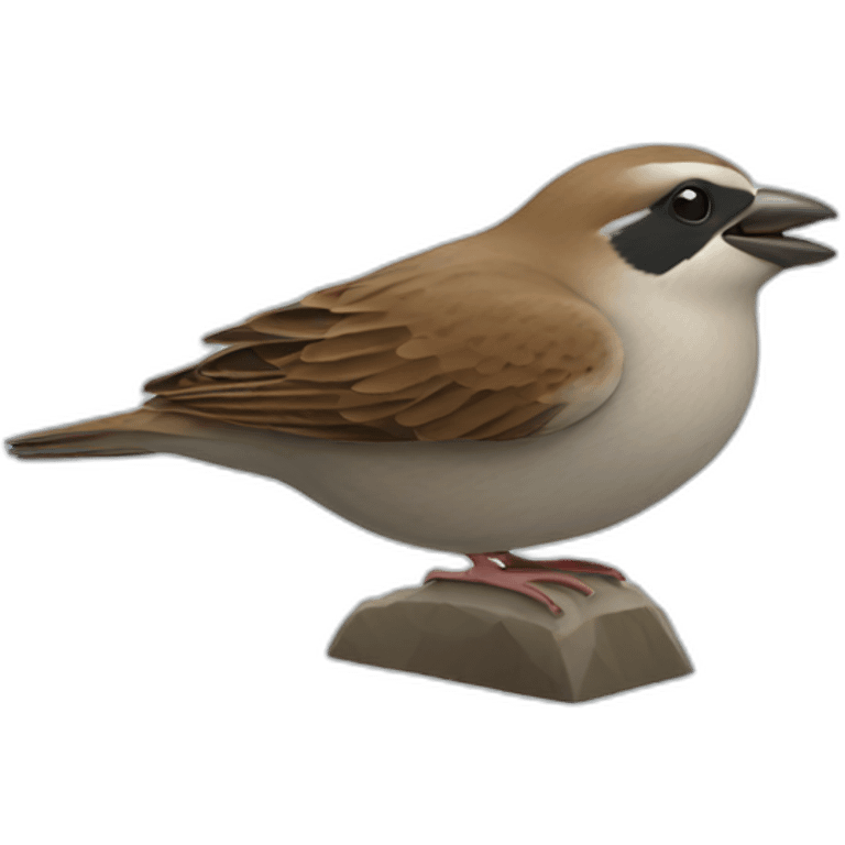 Sparrow on sea lion emoji