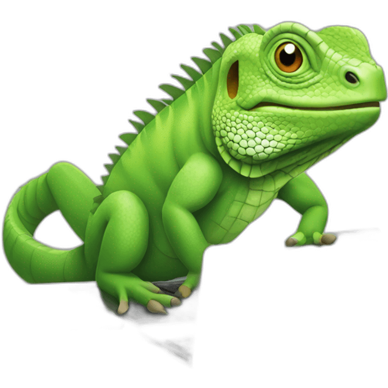 iguana at computer emoji