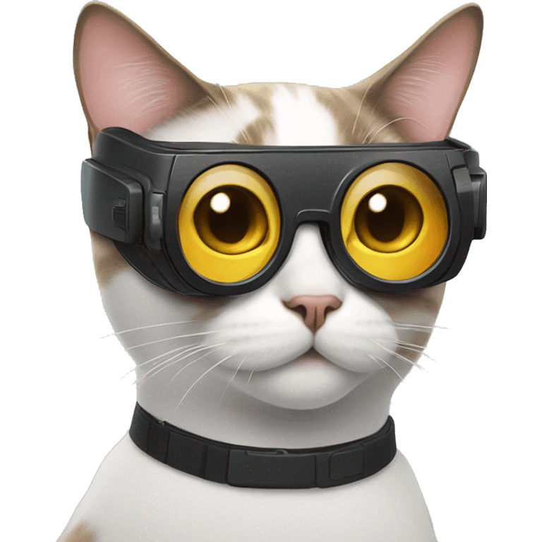 Cat wearing vr glasses emoji