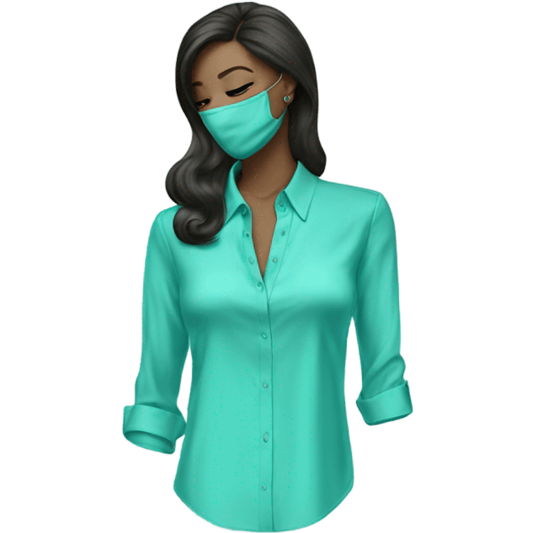 Realistic isolated tiffany blue blouse. emoji