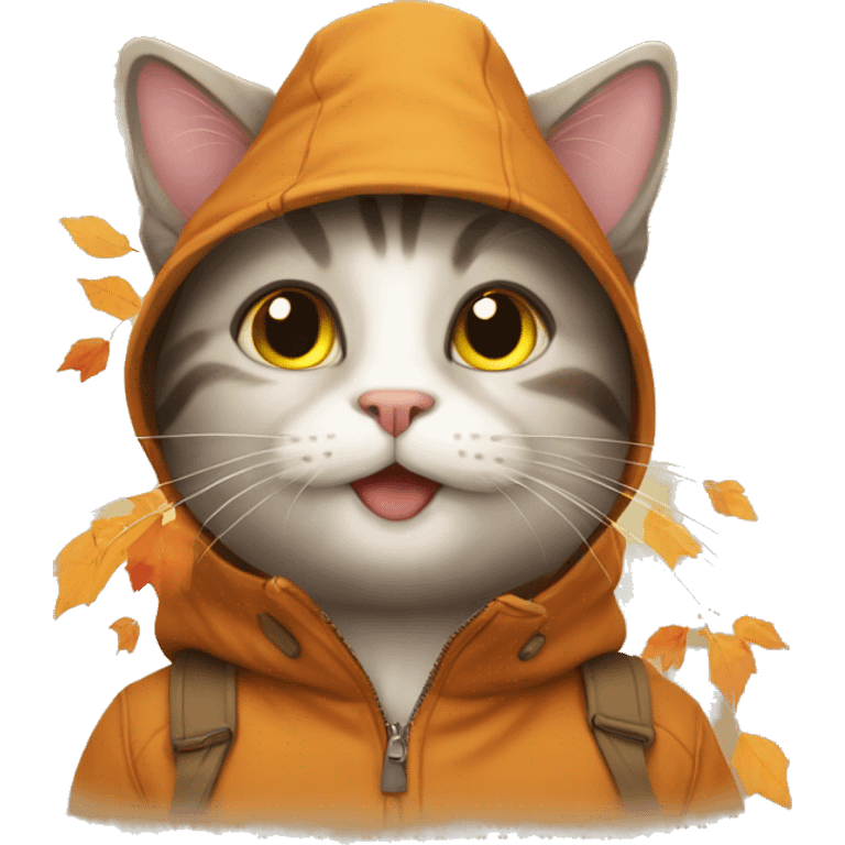 cat in autumn emoji