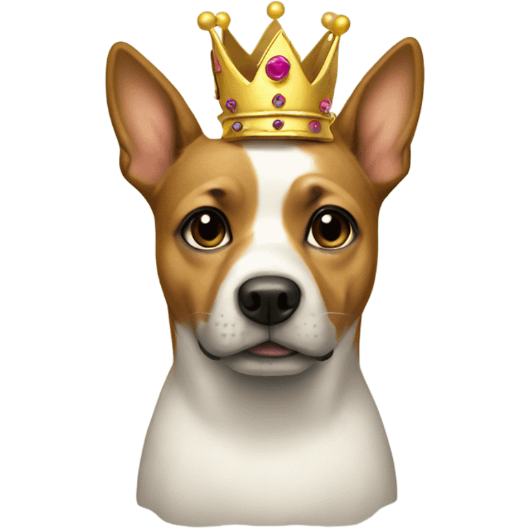 Dog with a dress and crown  emoji