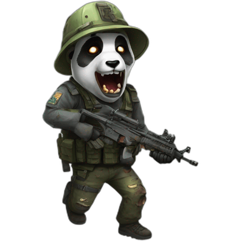 Panda as a zombie call of duty emoji