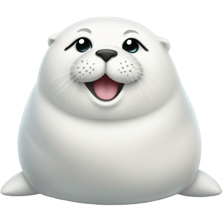 happy fat fluffy white seal emoji