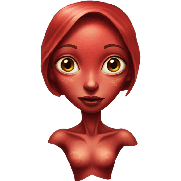 a red alien woman full body emoji